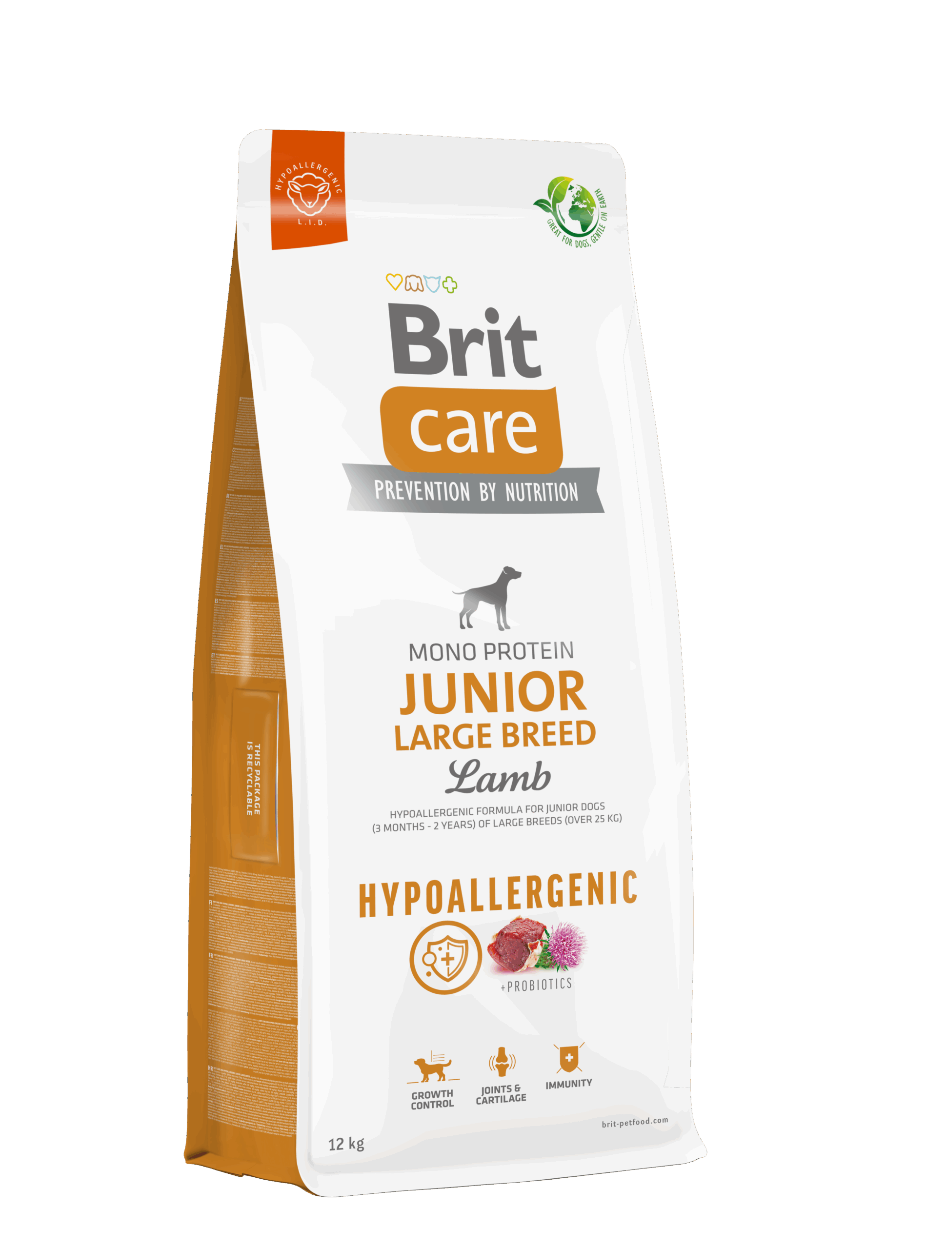 12kg_JLB בריט קר כלב גור מגזע גדול 12 ק"ג כבש ואורז Brit Care – תמונה 1