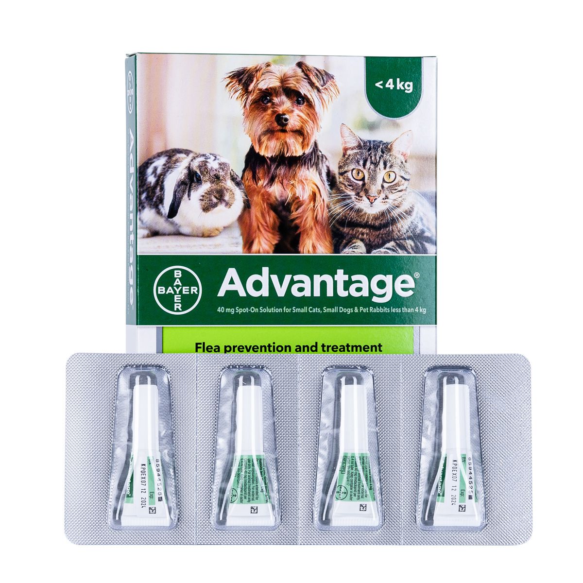 advantage_4x0_4ml_for_dogs_under_4kg-2 אמפולות אדוונטג'  נגד פרעושים לכלבים Advantage – תמונה 1