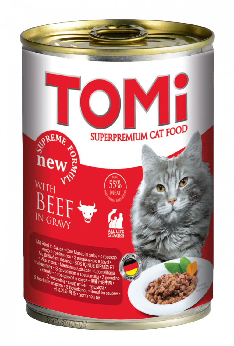 ⁦טומי שימורים מזון מלא לחתול בקר ברוטב 400 גרם Tomi⁩ – תמונה ⁦1⁩