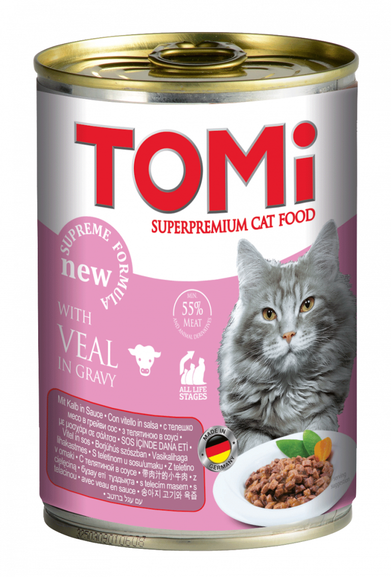 ⁦טומי שימורים מזון מלא לחתול עגל ברוטב 400 גרם Tomi⁩ – תמונה ⁦1⁩