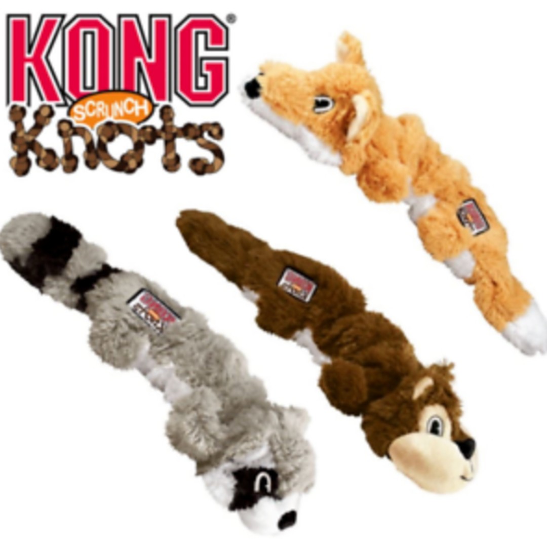 authentic_kong_scrunch_knot_foxsquirrelracoon_large_1564070094_9963f9bc0 קונג צעצוע לעיס עם קשר KONG Scrunch Knots – תמונה 1