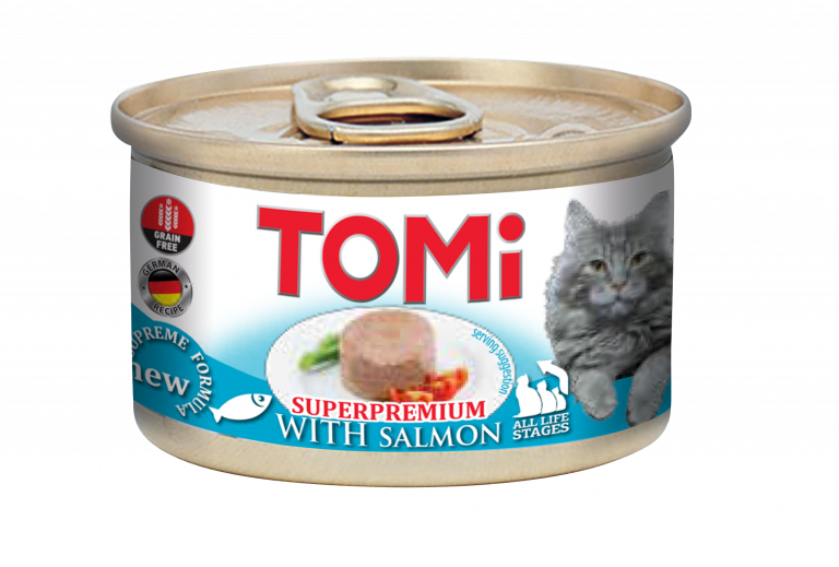⁦טומי פטה לחתול סלמון 85 גרם TOMI⁩ – תמונה ⁦1⁩