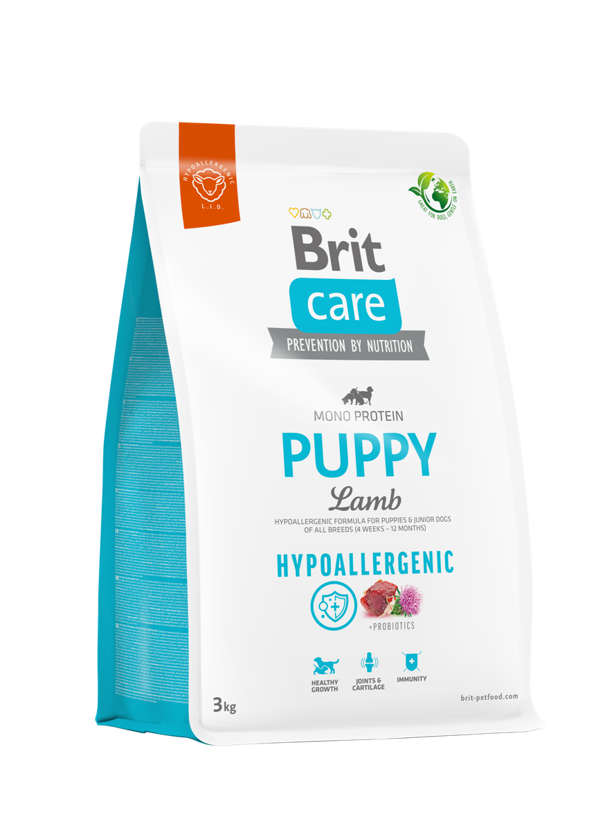 3kg_Puppy_s בריט קר כלב גור גזע קטן-בינוני 3 ק"ג כבש ואורז Brit Care – תמונה 1