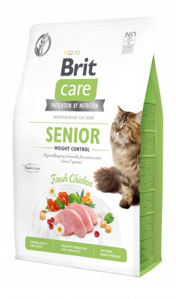 בריט קר חתול בוגר סניור/לייט נטול דגנים 2 ק"ג Brit Care