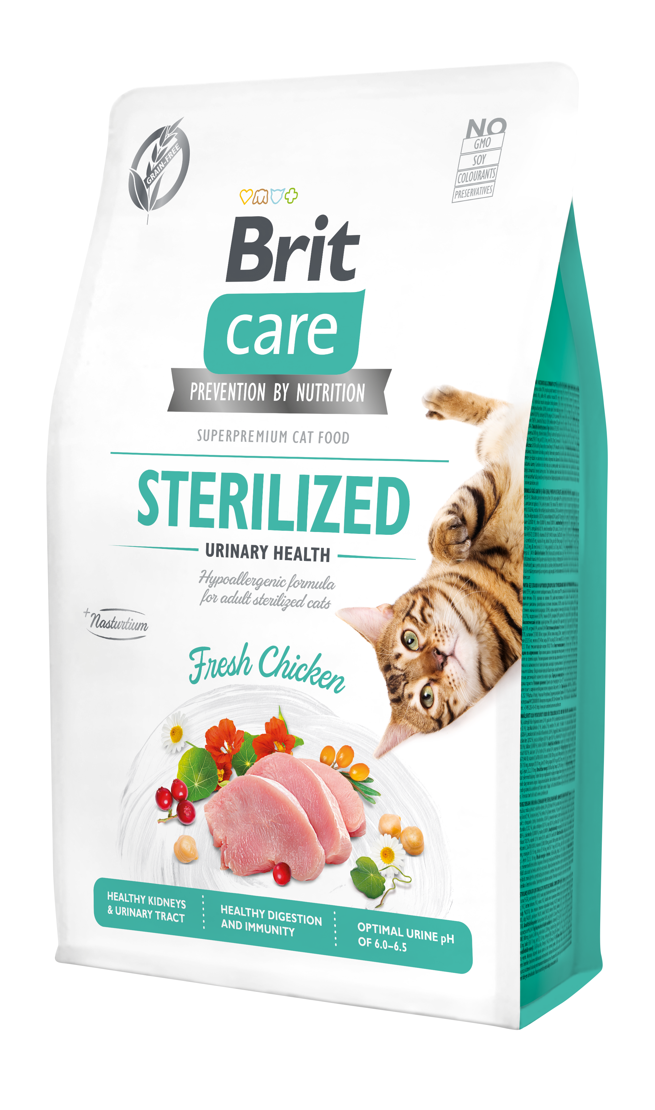 18461_BCC_Dry_food_2kg_STERILIZED_URINARY_HEALTH בריט קר חתול בוגר מסורס יורינרי נטול דגנים 2 ק"ג Brit Care – תמונה 1