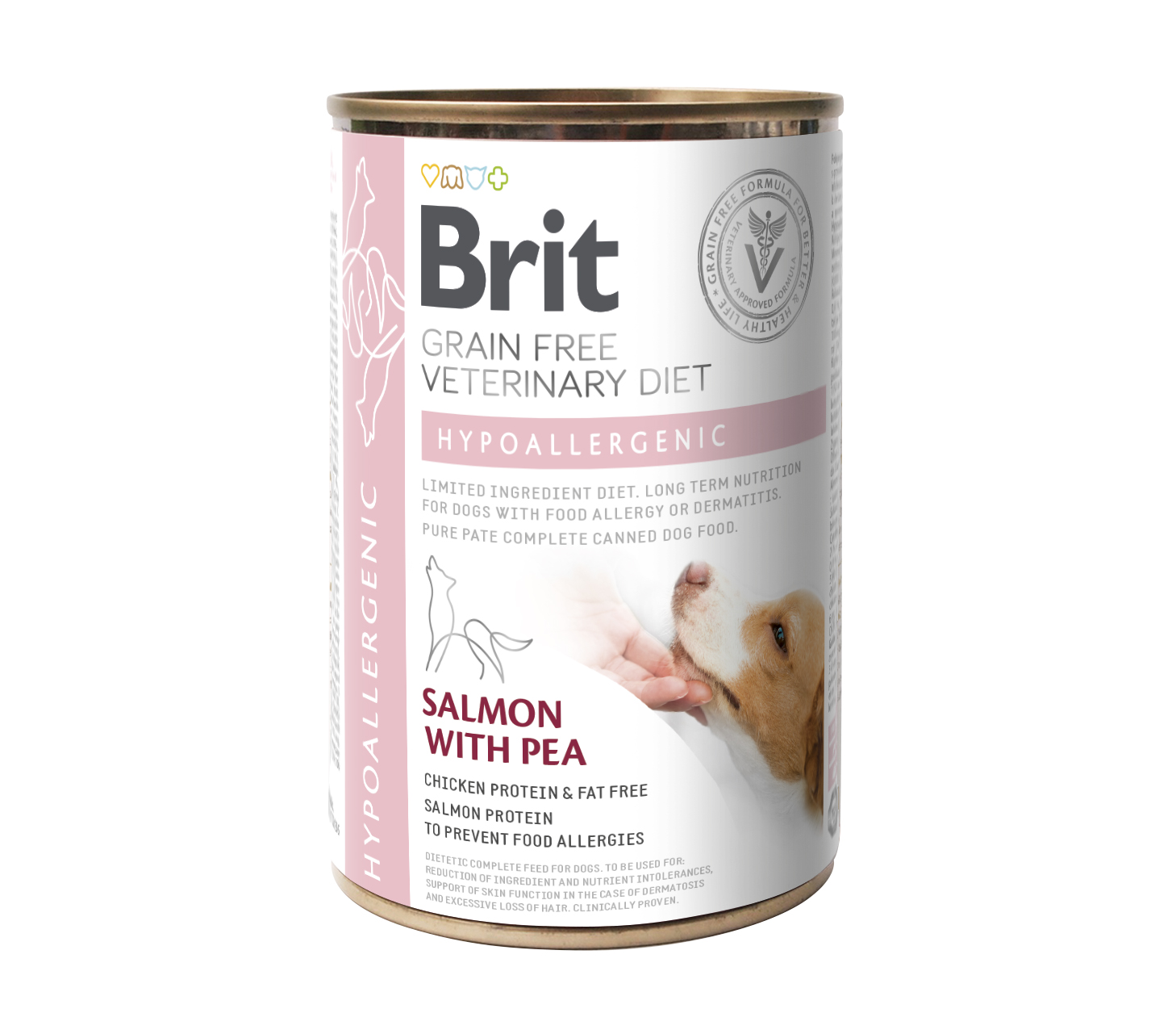 18281_Brit_VD_wet_food_DOG_400g_HYPOALLERGENIC-1.jpg בריט תזונה וטרינרית לכלבים היפואלרגני שימורים 400 גרם Brit Veterinary Diet – תמונה 1