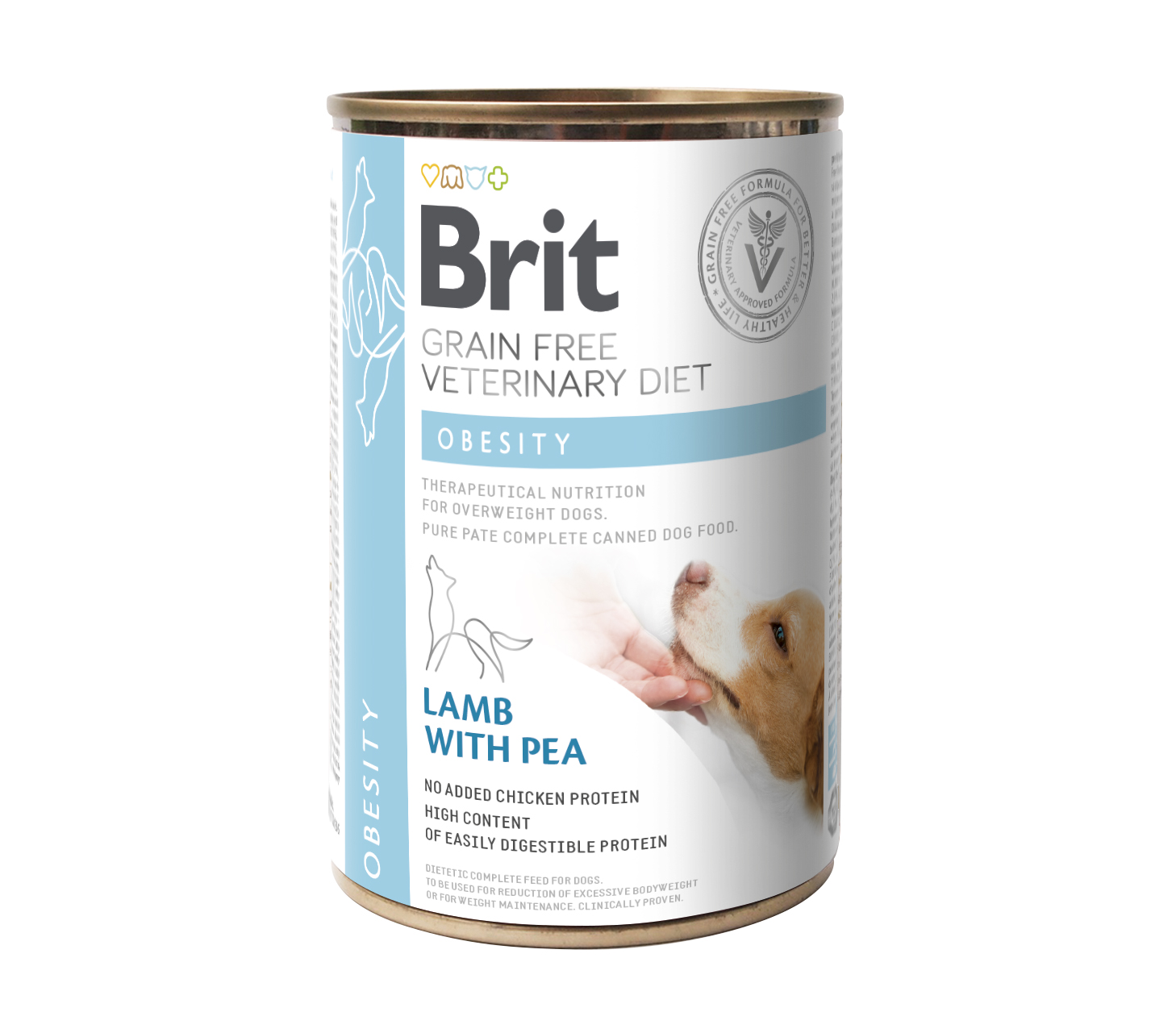 18281_Brit_VD_wet_food_DOG_400g_OBESITY-1.jpg בריט תזונה וטרינרית לכלבים אובסיטי שימורים 400 גרם Brit Veterinary Diet – תמונה 1