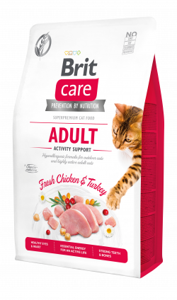 בריט קר חתול בוגר אקטיביטי נטול דגנים 2 ק"ג Brit Care