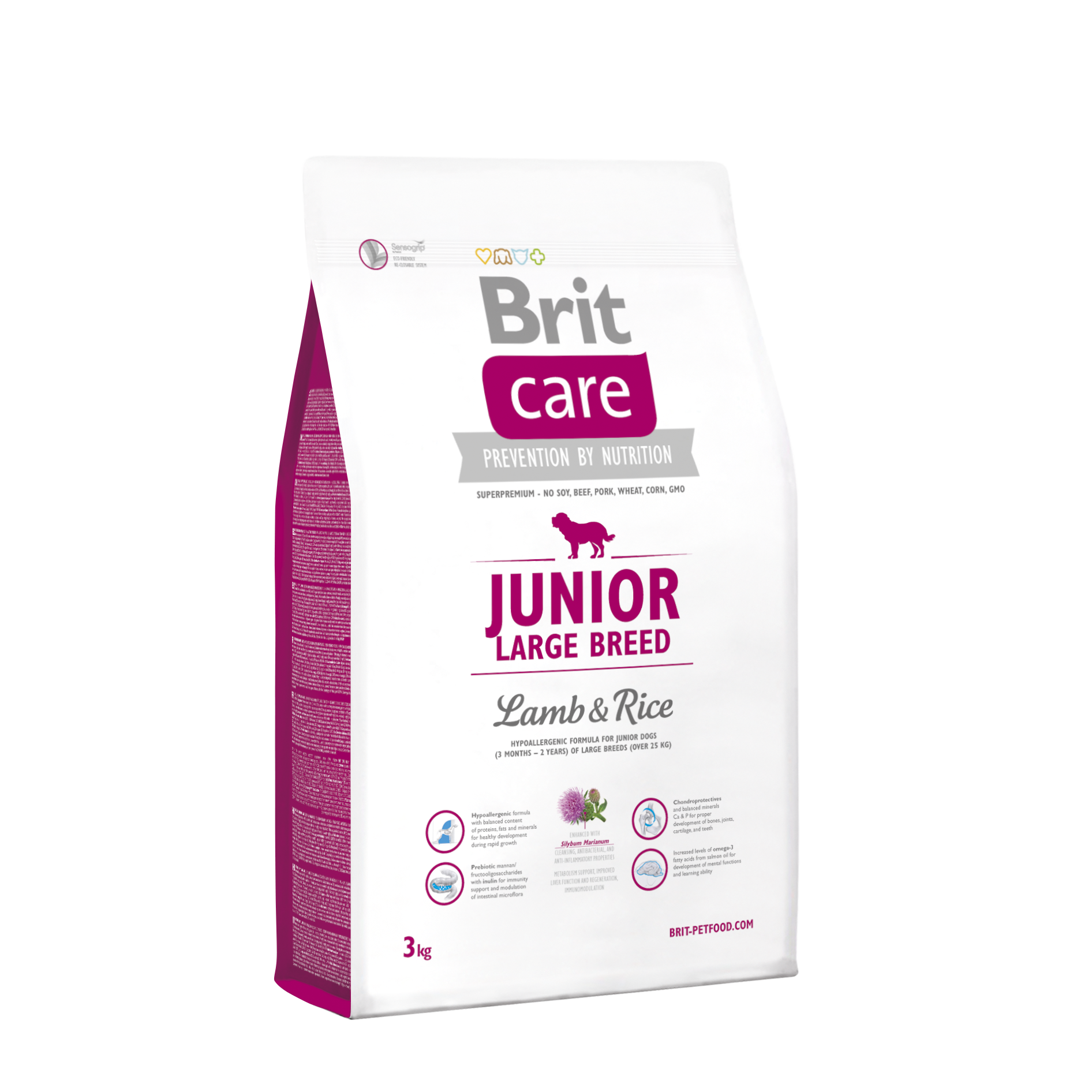 3kg_junior-lb.png בריט קר כלב גור גזע גדול 3 ק"ג כבש ואורז Brit Care – תמונה 1