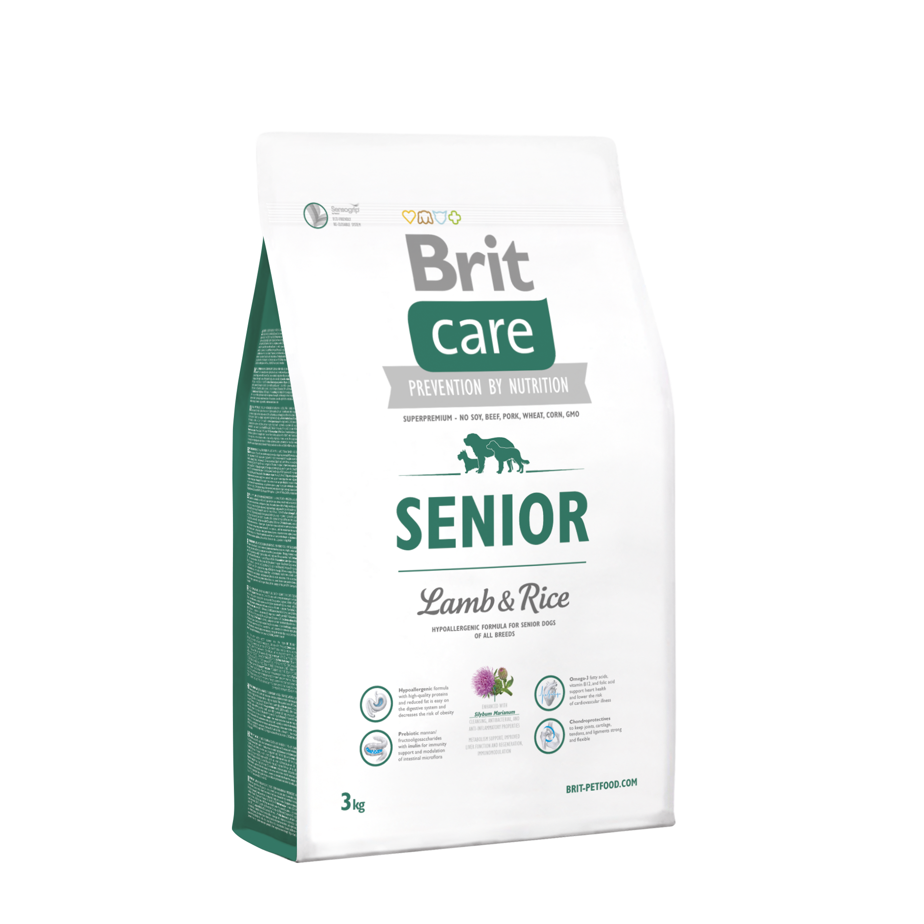 3kg_senior.png בריט קר כלב סניור 3 ק"ג כבש ואורז Brit Care – תמונה 1