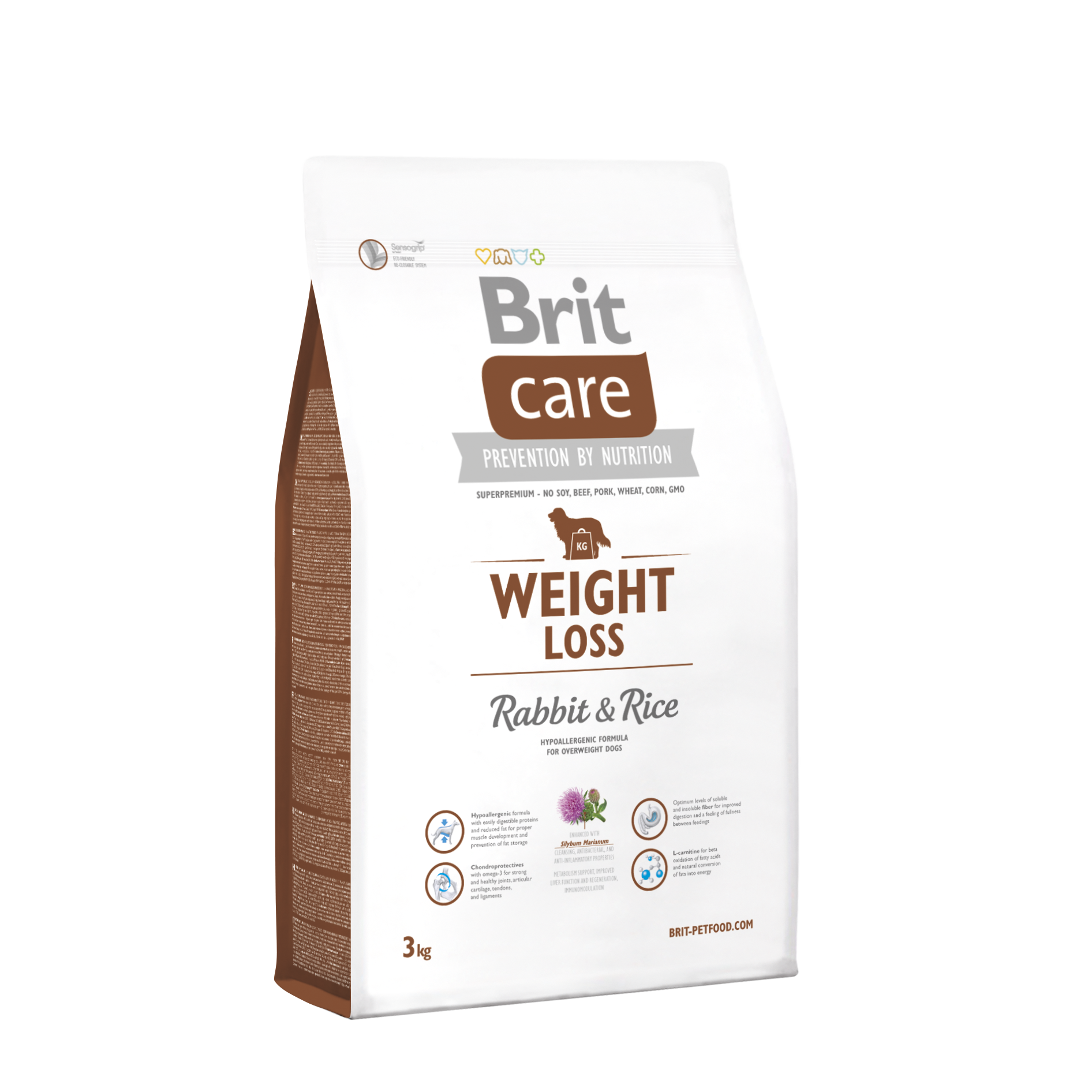 3kg_weight-loss.png בריט קר לכלב בוגר להפחתת משקל 3 ק"ג מבוסס ארנבת Brit Care – תמונה 1