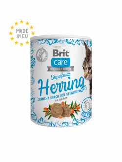 בריט קר חטיף סופר-פרוט לחתול עם הרינג 100 גרם Brit care