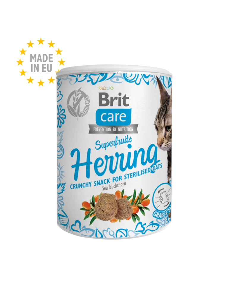 ⁦בריט קר חטיף סופר-פרוט לחתול עם הרינג 100 גרם Brit care⁩ – תמונה ⁦1⁩