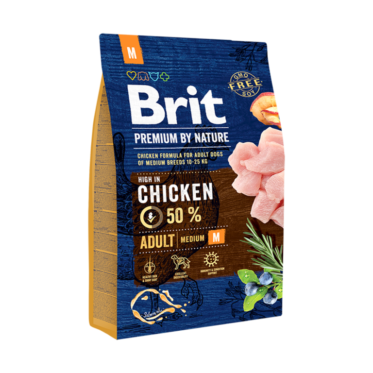 ⁦בריט פרימיום כלב בוגר גזע בינוני 3 ק"ג עוף Brit Premium⁩ – תמונה ⁦1⁩