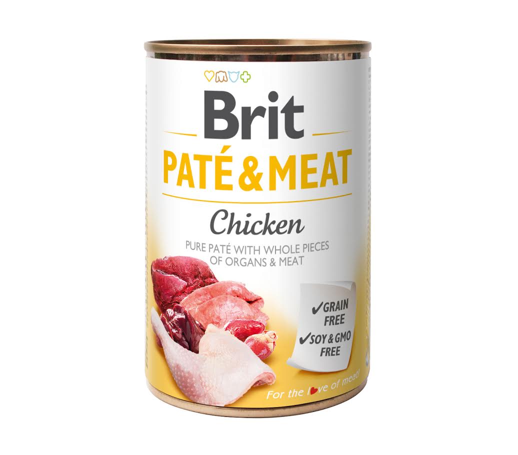 chicken.jpeg בריט שימורים בשר ופטה עוף 400 גרם Brit – תמונה 1