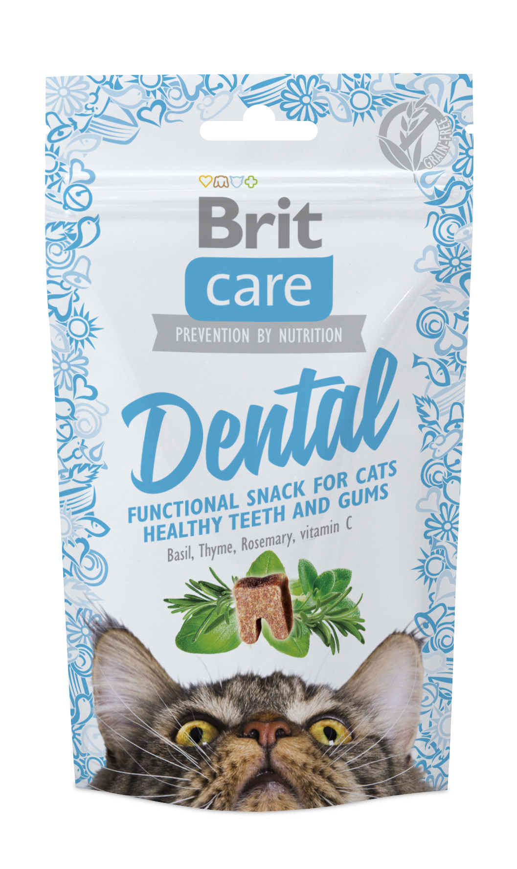 BCC snack_functional_dental חטיף בריט קר חצי לח פונקציונלי ונטול דגנים דנטל לחתול 50 גרם  Brit care – תמונה 1
