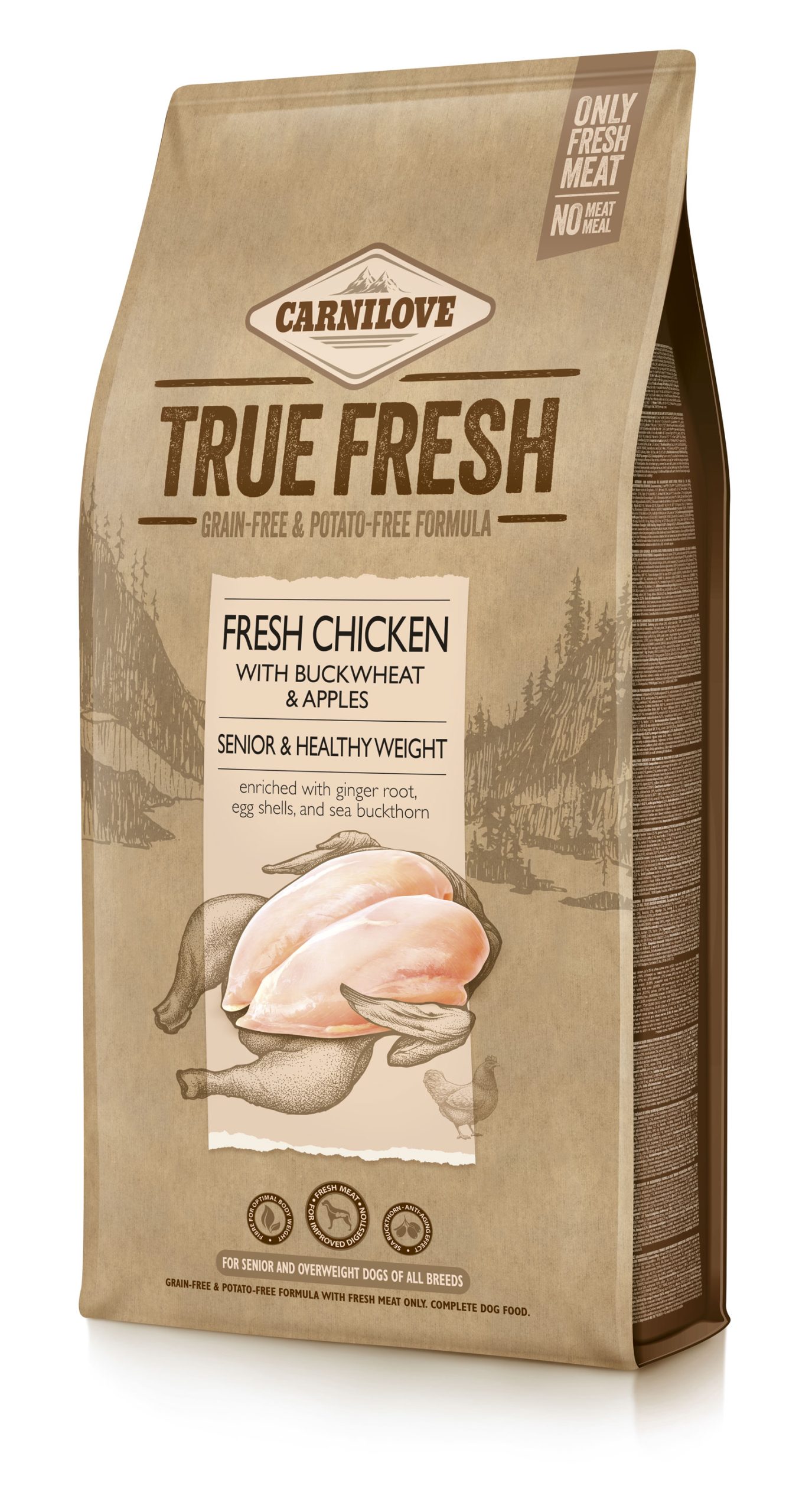 TRUE-FRESH_FRESH-CHICKEN_11_4kg_3D קרנילאב True Fresh סניור לייט ע"ב עוף 4 ק"ג – תמונה 1