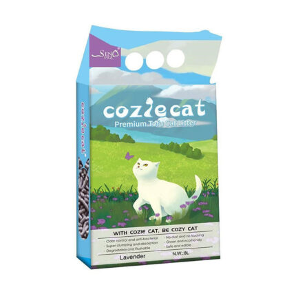 קוזיקט חול טופו לחתולים 8 ליטר בריח לוונדר Coziecat