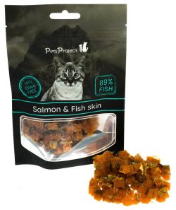 פטס פרוג'קט חטיף לחתול סלמון עם עור 50 גרם PetsProject