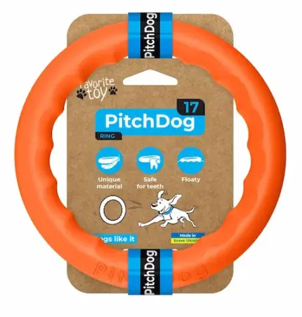 פיץ' דוג 17 ס"מ טבעת אימון כתומה Pitch Dog