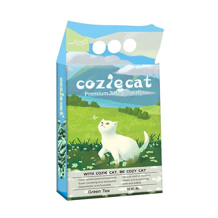⁦קוזיקט חול טופו לחתולים 8 ליטר בריח תה ירוק Coziecat⁩ – תמונה ⁦1⁩