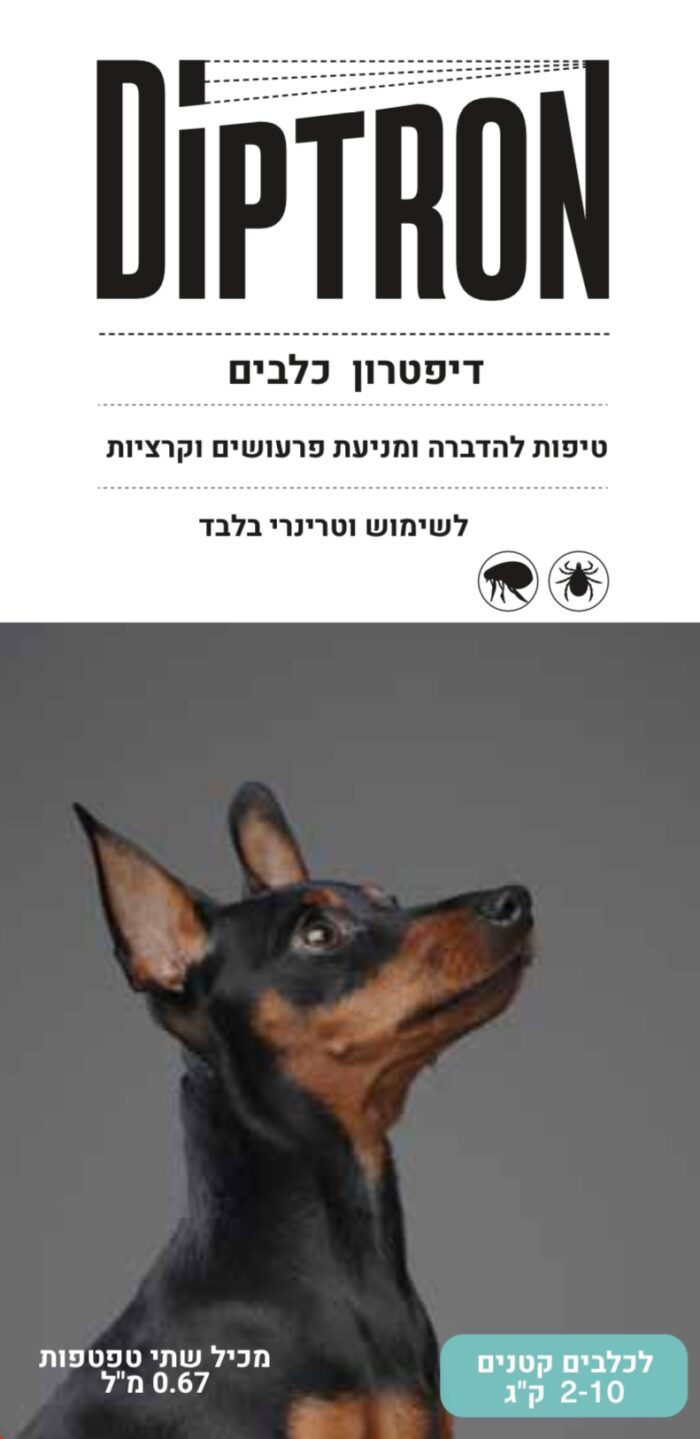 ⁦דיפטרון אמפולה לטיפול בפרעושים וקרציות בכלבים 2-10 ק”ג מארז זוג Diptron⁩ – תמונה ⁦1⁩