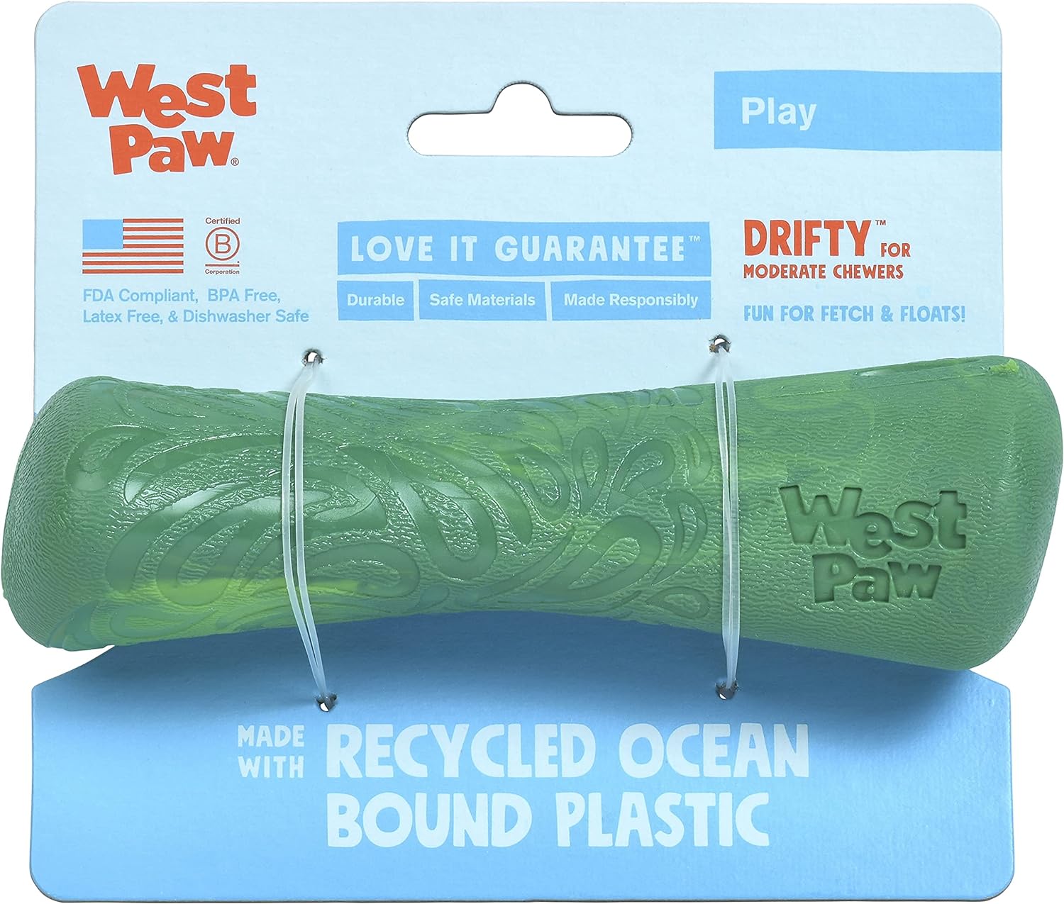 דריפטי ירוק ווסט פאו דריפטי L ירוק 22 ס"מ West Paw – תמונה 1