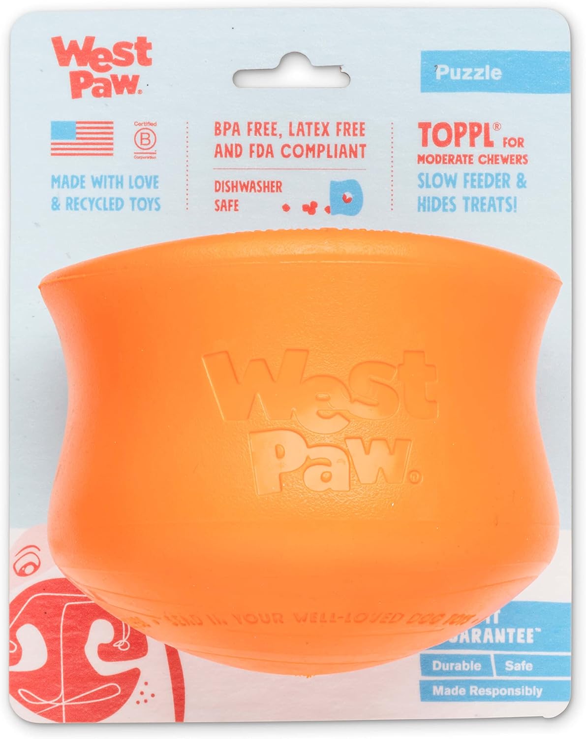 טופל כתום ווסט פאו טופל L כתום West Paw – תמונה 1