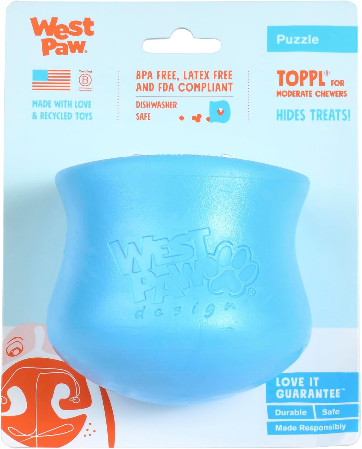 טופלר כחול ווסט פאו טופל XL כחול West Paw – תמונה 1