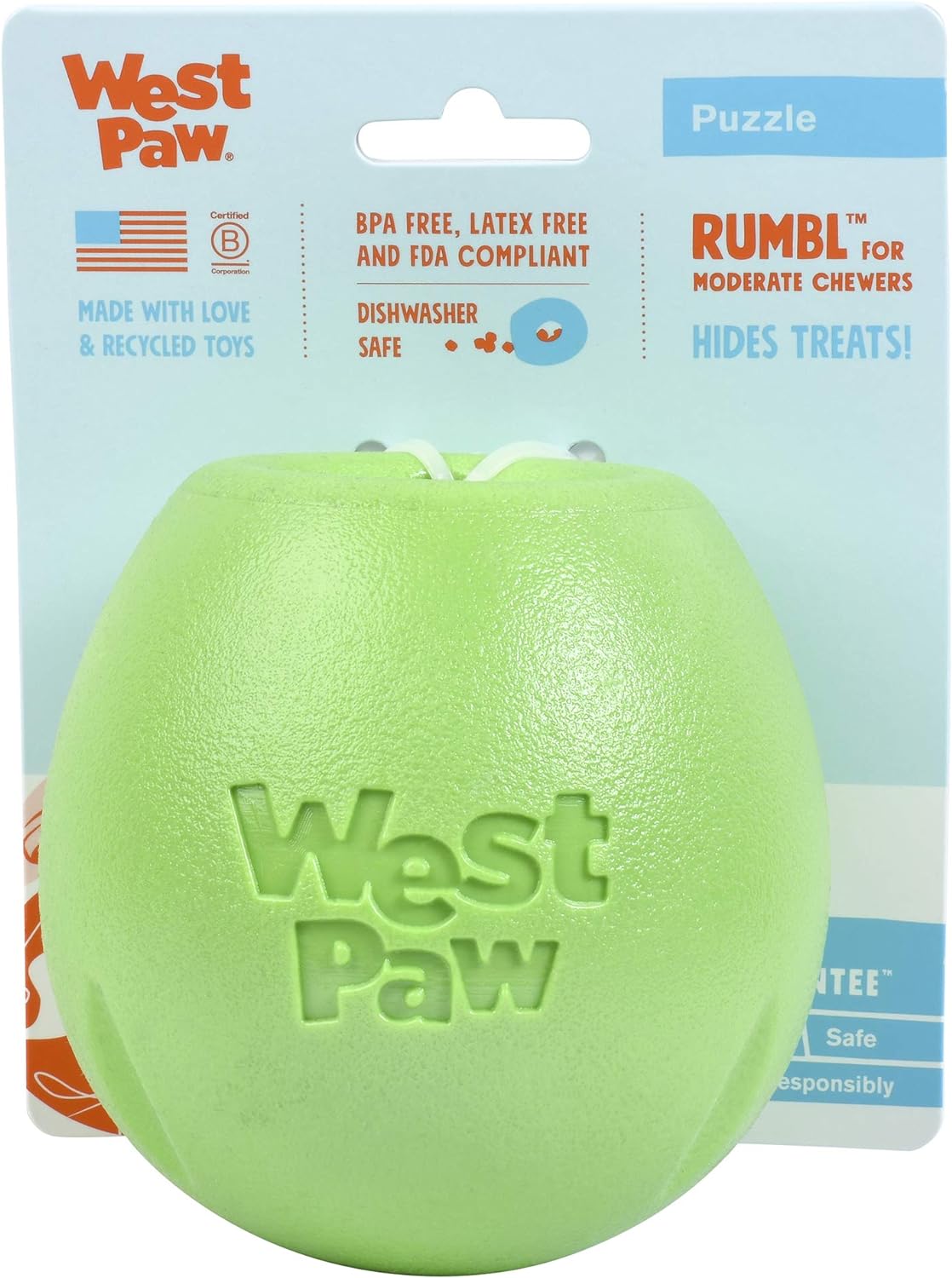 רמבל ירוק ווסט פאו רמבל L ירוק  West Paw – תמונה 1