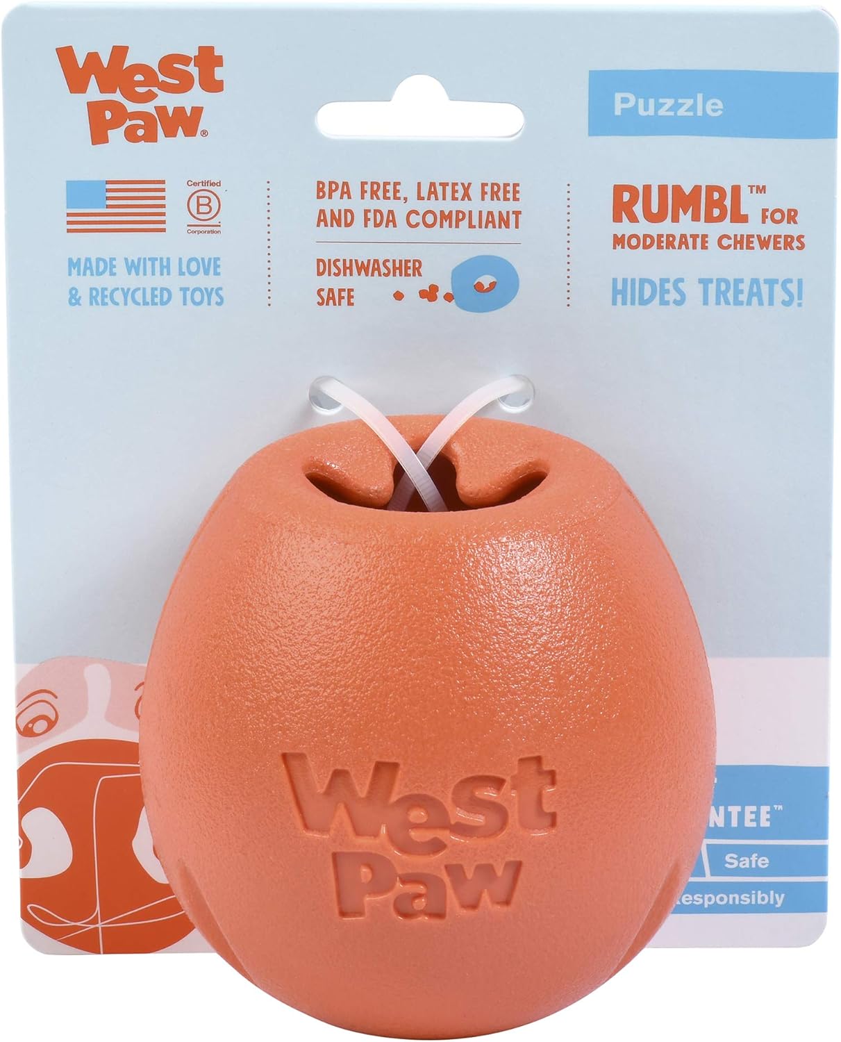רמבל כתום ווסט פאו רמבל S כתום  West Paw – תמונה 1