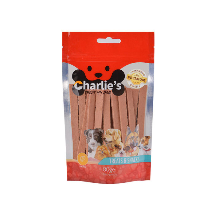 ⁦חטיף צ`רליז רצועות כבש 80 גרם Charlie’s⁩ – תמונה ⁦1⁩
