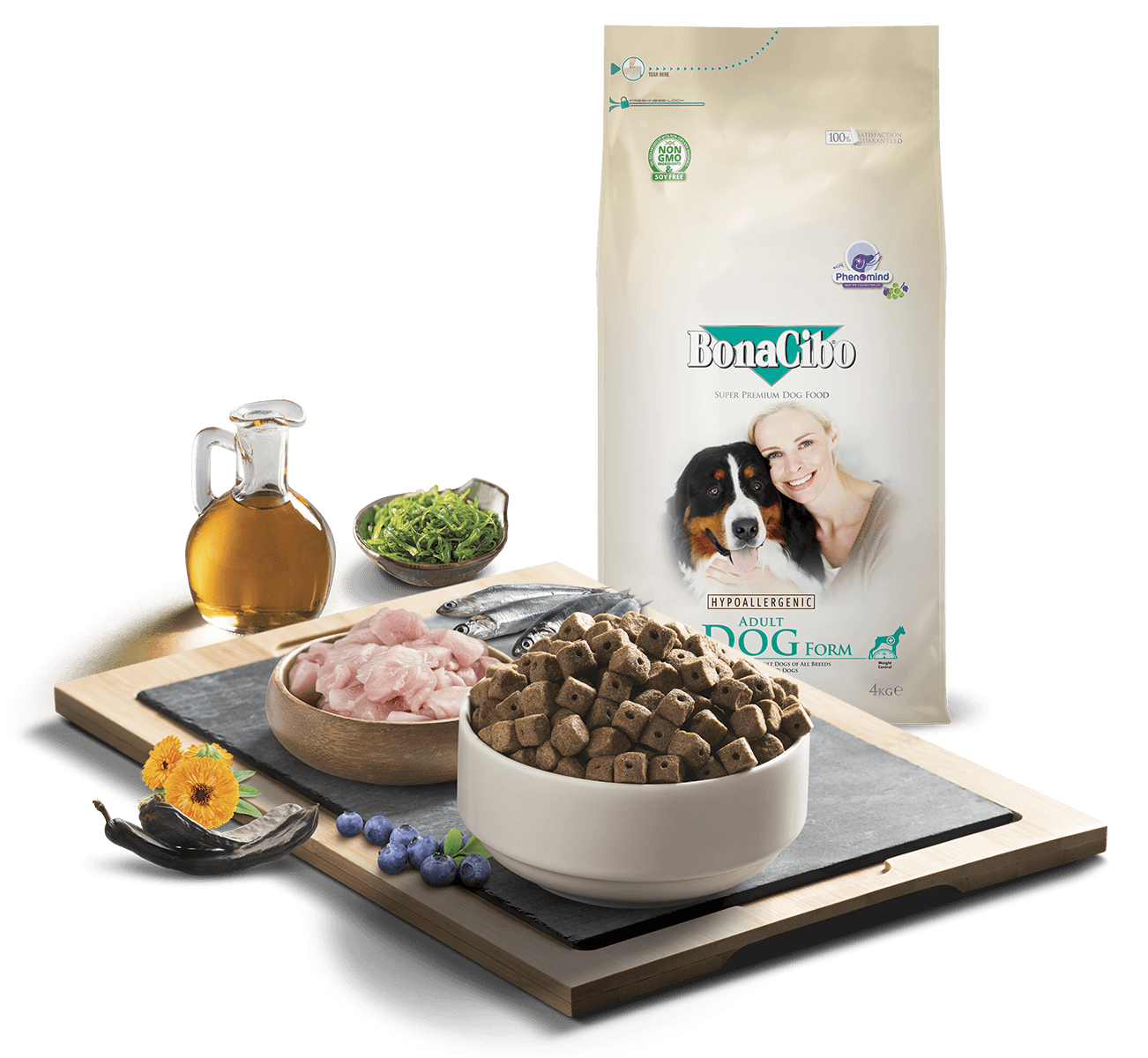 Adult-Dog-Form-ürün-icerik בונאסיבו לכלב סניור לייט עוף ואנשובי 4 ק"ג BonaCibo – תמונה 2