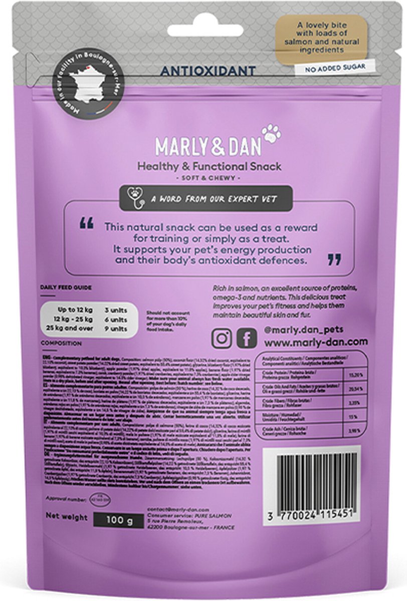 812x1200 (1) MARLY&DAN חטיף רך לכלבים אנטיאוקסידנטי  100 גרם – תמונה 3