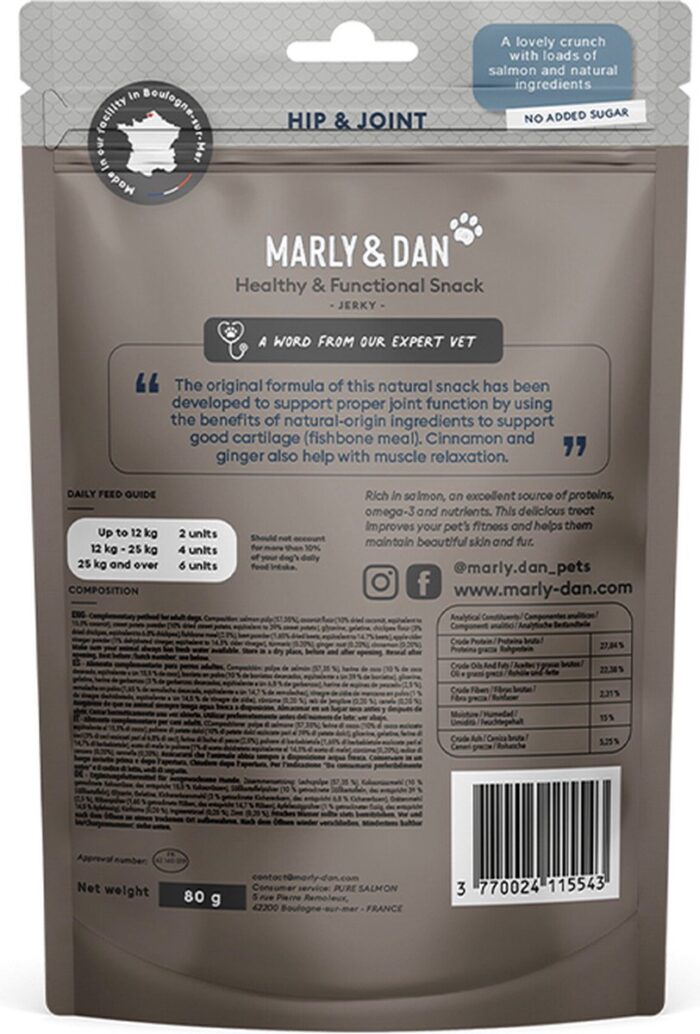 ⁦MARLY&DAN חטיף ג'רקי לכלבים תמיכה במפרקים 80 גרם⁩ – תמונה ⁦3⁩