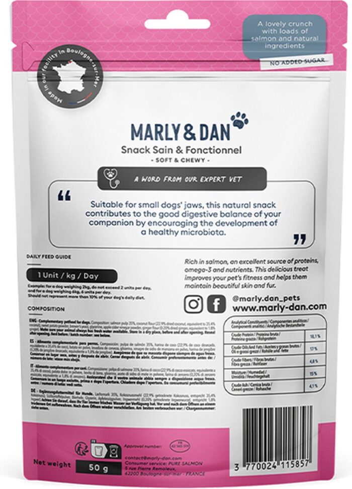⁦MARLY&DAN חטיף רך לכלבים קטנים למערכת עיכול 50 גרם⁩ – תמונה ⁦3⁩