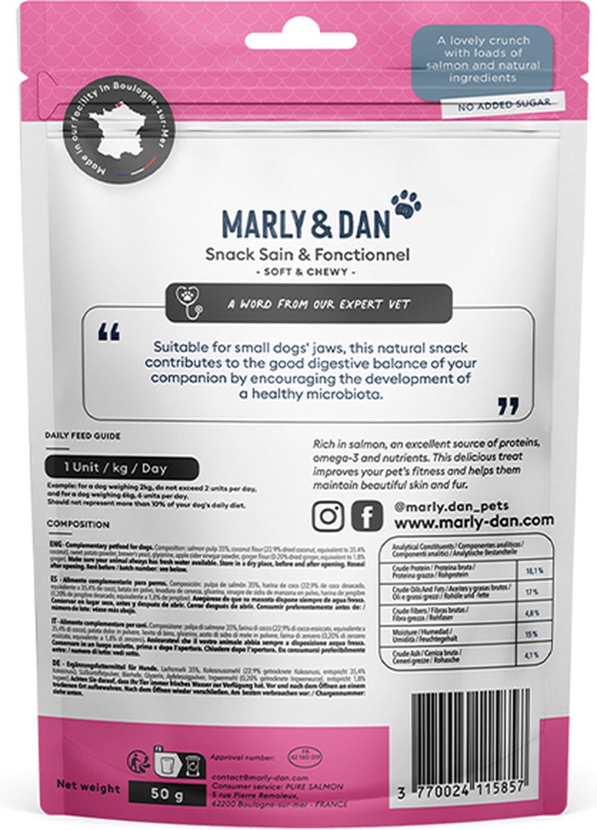 864x1200 (5) MARLY&DAN חטיף רך לכלבים קטנים למערכת עיכול 50 גרם – תמונה 3