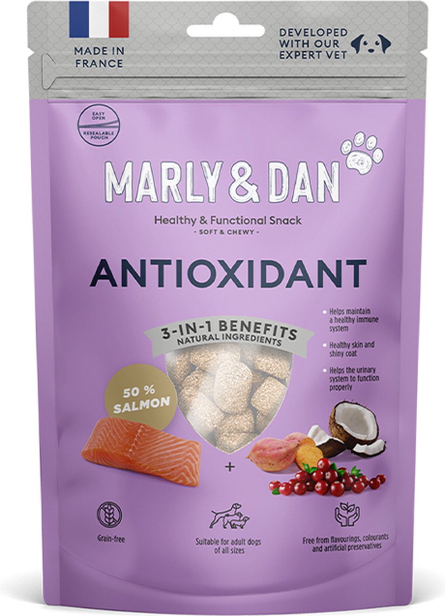 866x1200 (1) MARLY&DAN חטיף רך לכלבים אנטיאוקסידנטי  100 גרם – תמונה 1