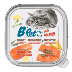 שימורי B`PET לחתולים בטעם סלמון 100 גרם
