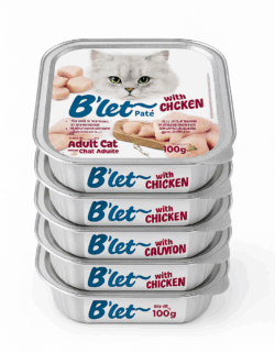 מבצע שימורי B`PET לחתולים בטעם עוף 100 גרם - 5 יחידות
